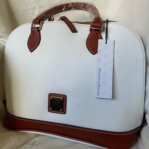 Dooney & Bourke Pebble Grain Zip Zip Satchel - White